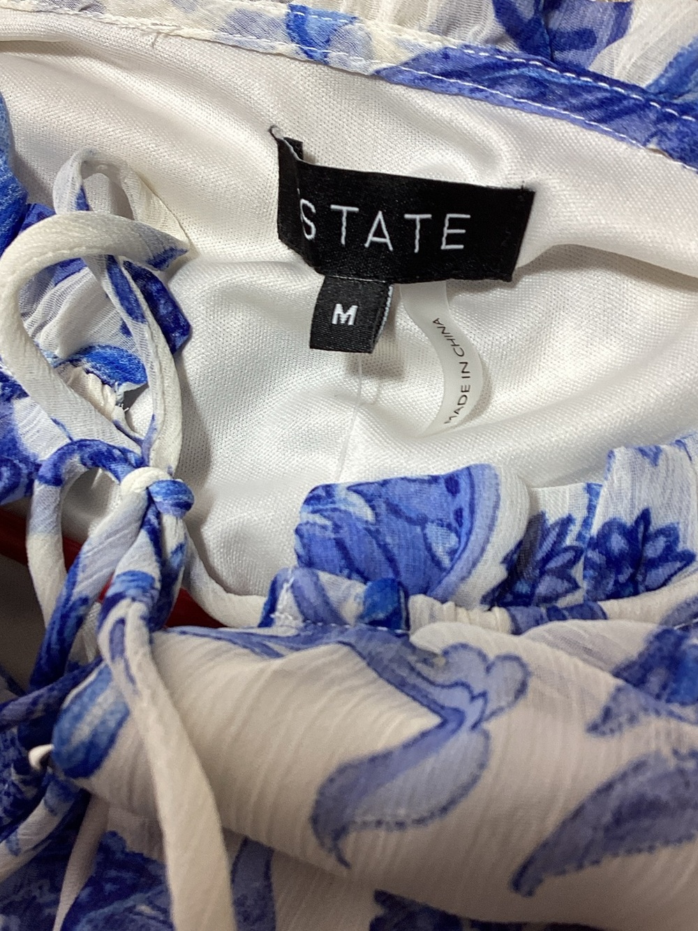 1. State White Maxi Dress with Blue Floral Print - Picture 11 of 16